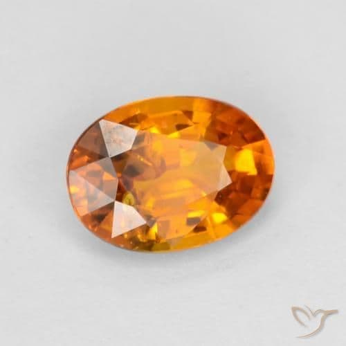 0.70ct Natural Bright Orange Sapphire, Oval Cut, 6.2x4.6 mm
