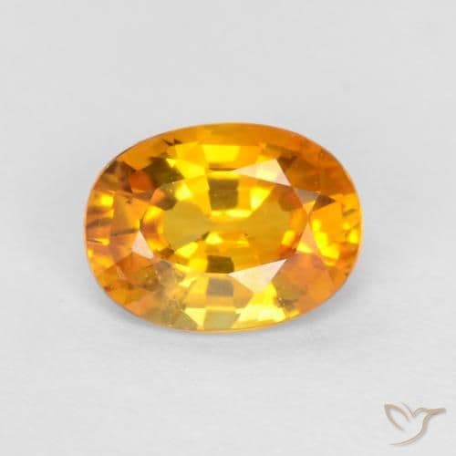 1.31ct Natural Medium Orange Sapphire, Oval Cut, 6.1x4.6 mm