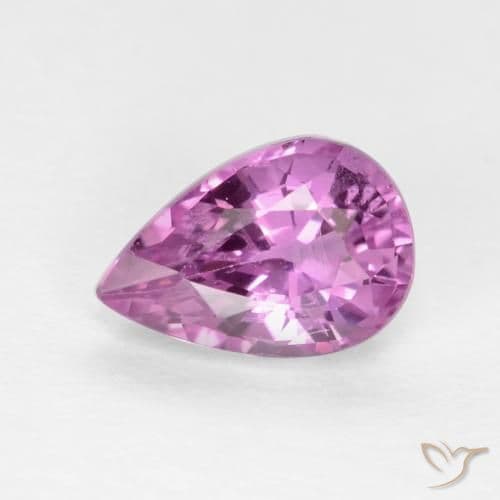 0.50ct Natural Medium Purple Sapphire, Pear Shape, 6x4 mm