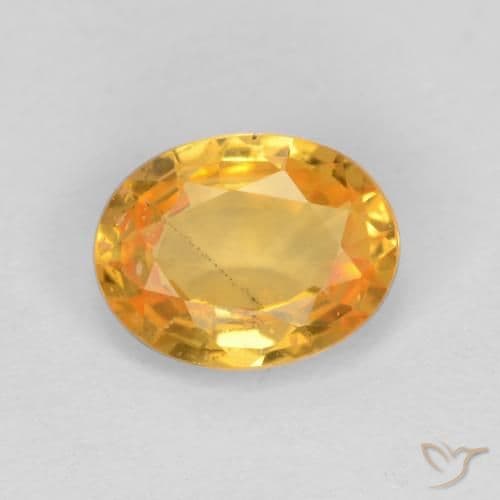 0.86ct Deep Golden Orange Sapphire, Oval Cut, 6.3x4.8 mm