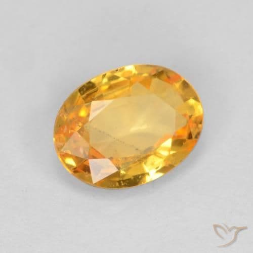 0.78ct Medium-Light Orange-Gold Sapphire, Oval Cut, 6.4x4.9 mm