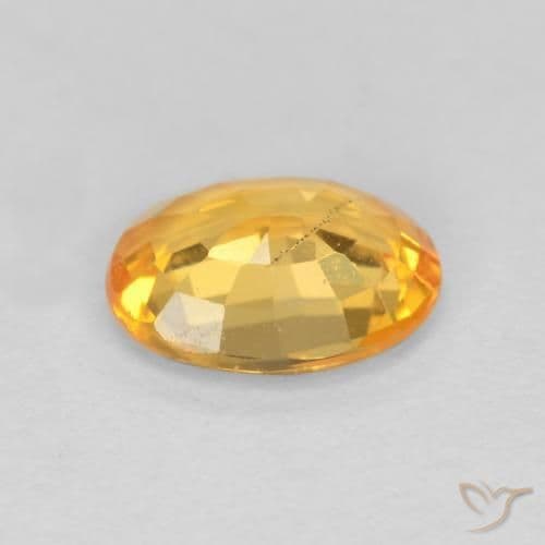 0.78ct Medium-Light Orange-Gold Sapphire, Oval Cut, 6.4x4.9 mm