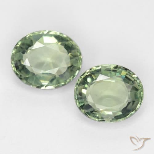 1.58ct Medium Light Green Sapphire, Oval Cut, 6.1x5.1 mm