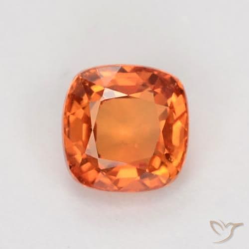 1.16ct Apricot Orange Sapphire, Cushion Cut, 4.3x4.3 mm