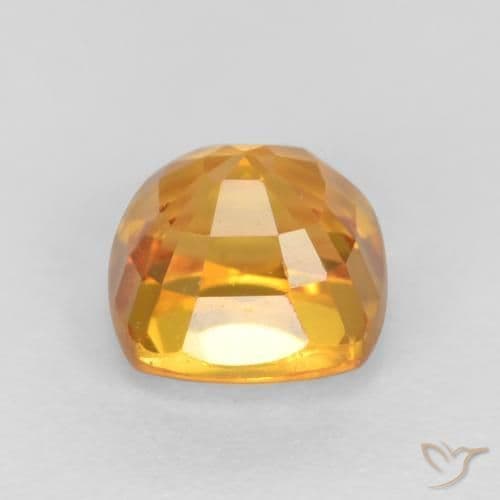 0.77ct Deep Orange-Gold Sapphire, Cushion Cut, 4.6x4.5 mm