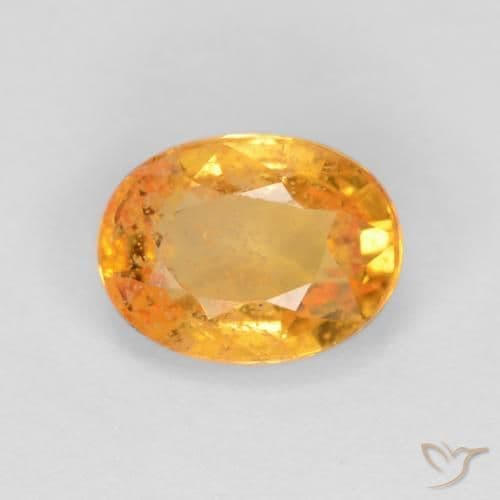 0.78ct Natural Medium Orange Sapphire, Oval Cut, 6.1x4.6 mm