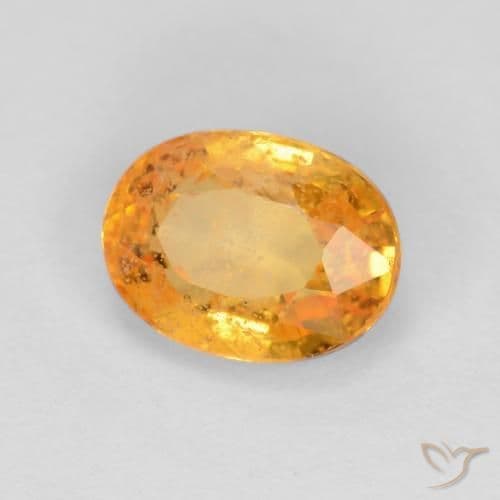 0.78ct Natural Medium Orange Sapphire, Oval Cut, 6.1x4.6 mm