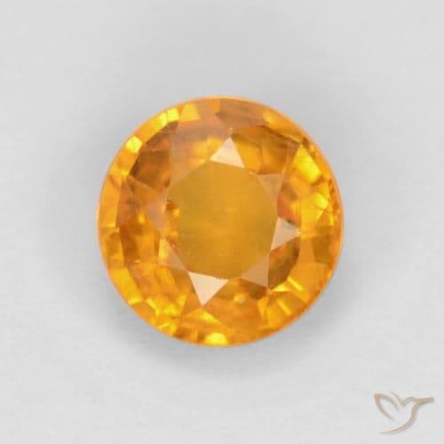 0.60ct Natural Dark Orange-Gold Sapphire, Round Cut, 4.90 mm