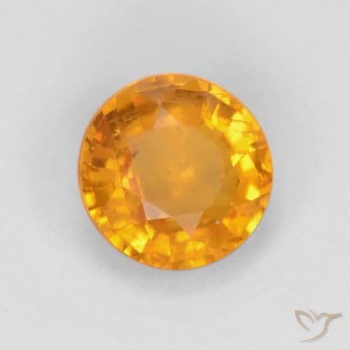 0.60ct Natural Dark Orange-Gold Sapphire, Round Cut, 4.90 mm