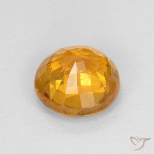 0.60ct Natural Dark Orange-Gold Sapphire, Round Cut, 4.90 mm