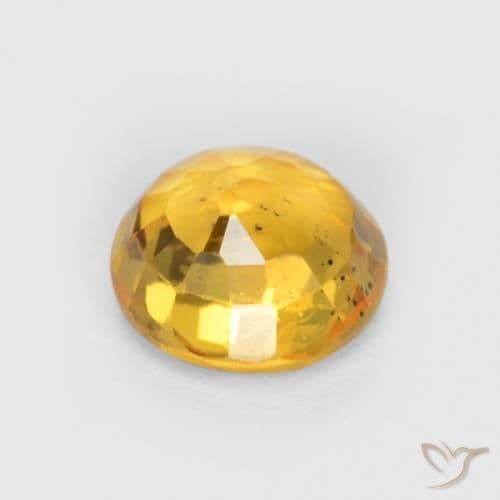 0.55ct Deep Golden Orange Sapphire, Round Cut, 4.83 mm