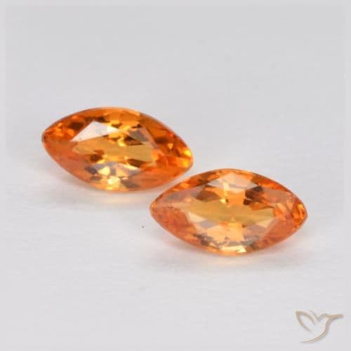 1.74ct Natural Bright Orange Sapphire, Marquise, 4.8x2.6 mm