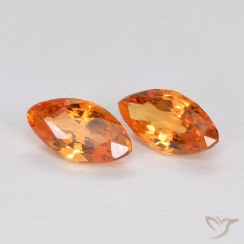 0.41ct Natural Medium Orange Sapphire, Marquise, 4.8x2.6 mm