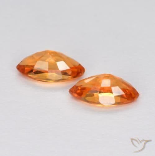 0.41ct Natural Medium Orange Sapphire, Marquise, 4.8x2.6 mm