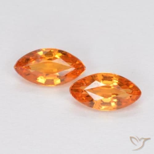 1.15ct Natural Amber Orange Sapphire, Marquise, 4.9x2.5 mm