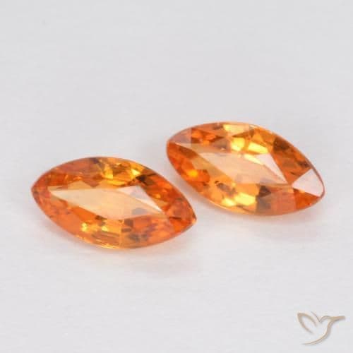 0.37ct Natural Medium Orange Sapphire, Marquise, 4.8x2.5 mm