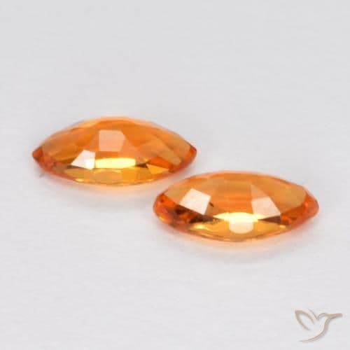 0.37ct Natural Medium Orange Sapphire, Marquise, 4.8x2.5 mm