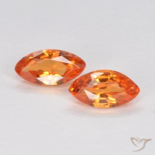 0.39ct Natural Bright Orange Sapphire, Marquise, 4.9x2.5 mm