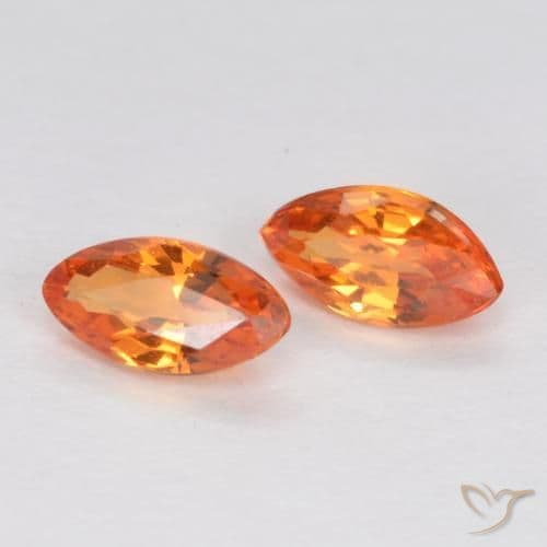 0.39ct Natural Bright Orange Sapphire, Marquise, 4.9x2.5 mm