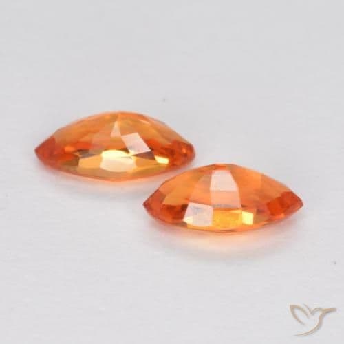 0.39ct Natural Bright Orange Sapphire, Marquise, 4.9x2.5 mm