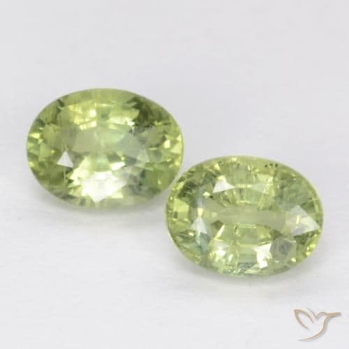 0.56ct Natural Warm Green Sapphire, Oval Cut, 4.3x3.3 mm
