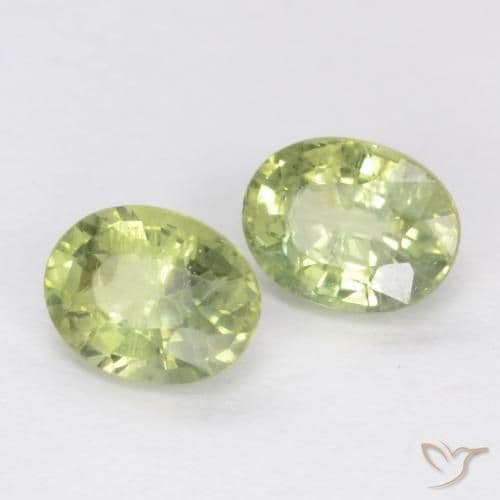 0.56ct Natural Warm Green Sapphire, Oval Cut, 4.3x3.3 mm