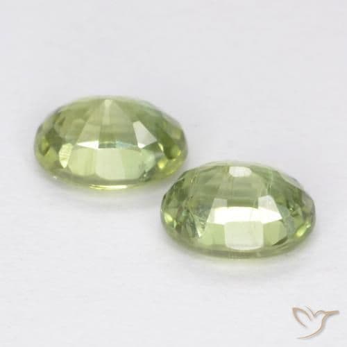 0.56ct Natural Warm Green Sapphire, Oval Cut, 4.3x3.3 mm