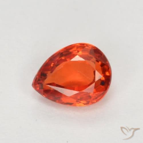 0.55ct Natural Medium Red Sapphire, Pear Shape, 6x4 mm