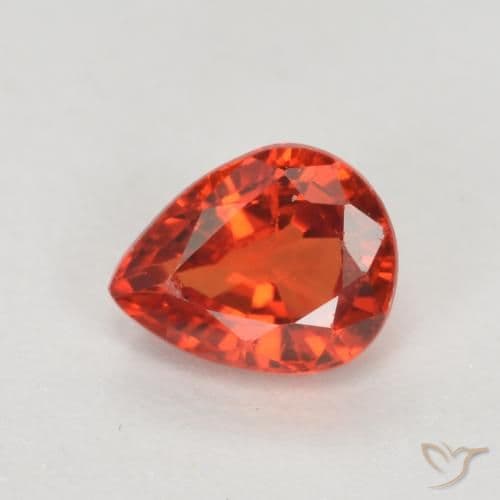 0.39ct Bright Crimson Red Sapphire, Pear Shape, 4.7x3.7 mm