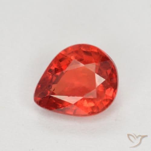0.39ct Natural Medium Red Sapphire, Pear Shape, 4.8x4 mm