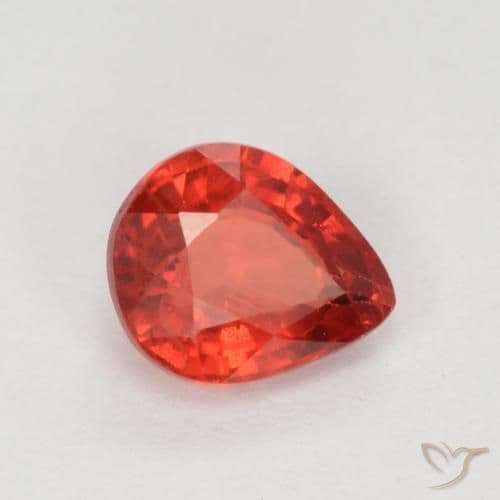 0.39ct Natural Medium Red Sapphire, Pear Shape, 4.8x4 mm