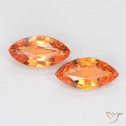 1.15ct Natural Amber Orange Sapphire, Marquise, 4.9x2.5 mm