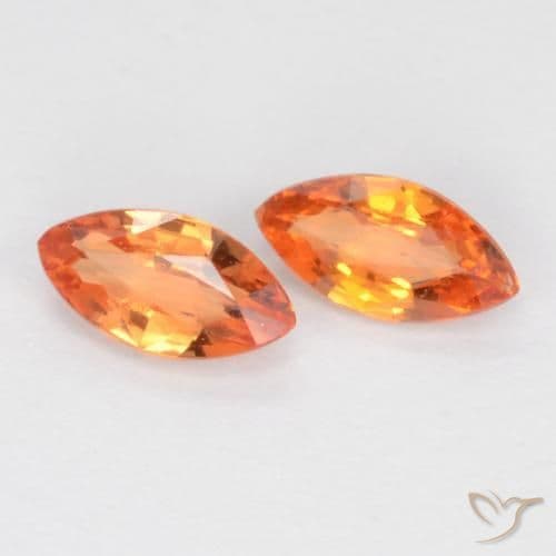 0.38ct Natural Bright Orange Sapphire, Marquise, 5x2.6 mm