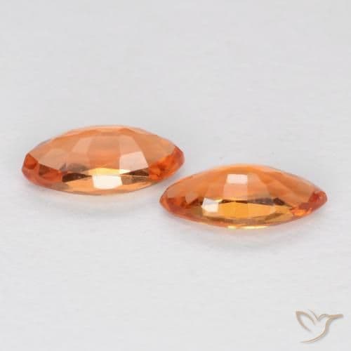 0.38ct Natural Bright Orange Sapphire, Marquise, 5x2.6 mm