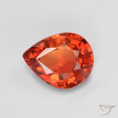 0.46ct Natural Medium Red Sapphire, Pear Shape, 5.2x4.1 mm