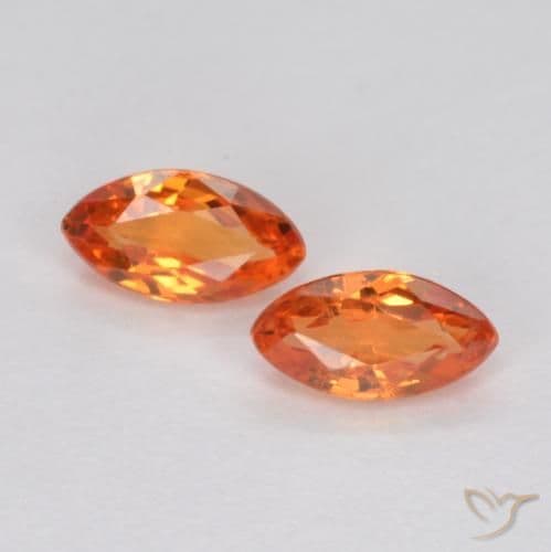 0.40ct Natural Fire Orange Sapphire, Marquise, 4.9x2.6 mm