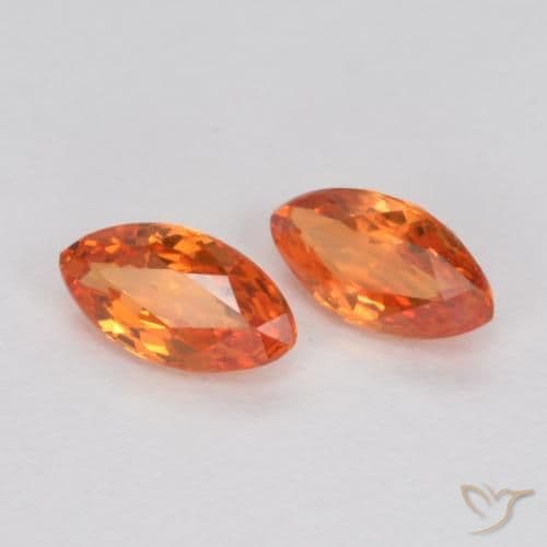 0.40ct Natural Fire Orange Sapphire, Marquise, 4.9x2.6 mm