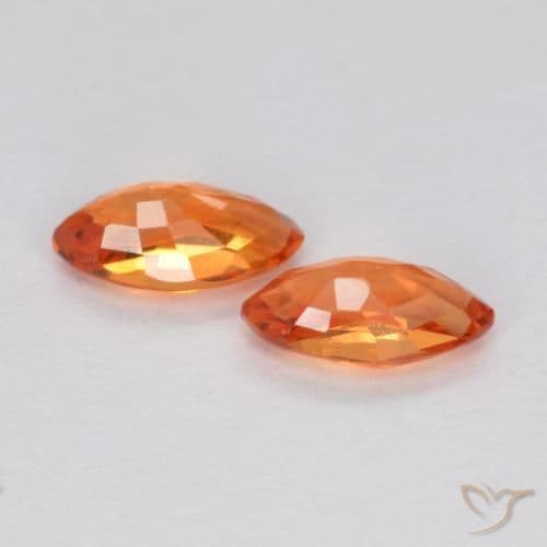 0.40ct Natural Fire Orange Sapphire, Marquise, 4.9x2.6 mm