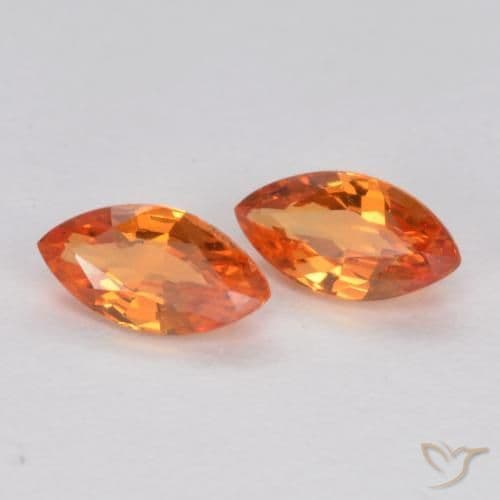 0.39ct Natural Medium Orange Sapphire, Marquise, 4.9x2.6 mm