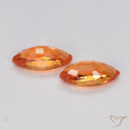 0.39ct Natural Medium Orange Sapphire, Marquise, 4.9x2.6 mm