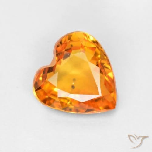 0.45ct Apricot Orange Sapphire, Heart Shape, 4.8x4.8 mm