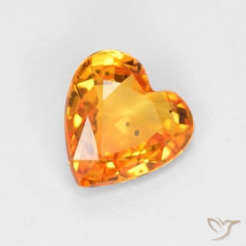 0.45ct Apricot Orange Sapphire, Heart Shape, 4.8x4.8 mm