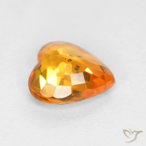 0.45ct Apricot Orange Sapphire, Heart Shape, 4.8x4.8 mm