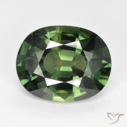 6.06ct Natural Earthy Green Sapphire, Oval Cut, 12.4x9.9 mm