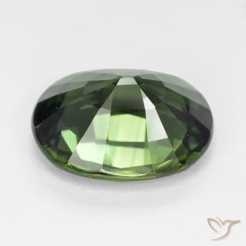 6.06ct Natural Earthy Green Sapphire, Oval Cut, 12.4x9.9 mm