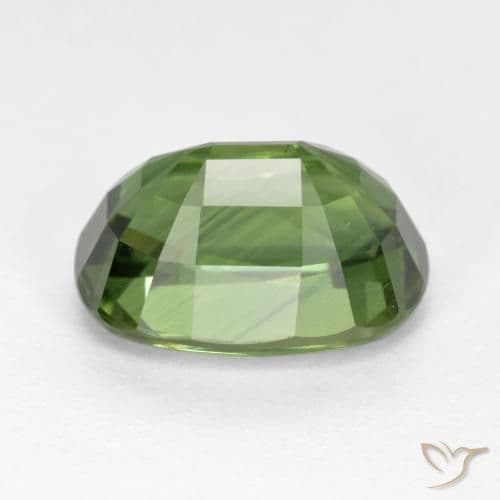 4.44ct Natural Warm Green Sapphire, Oval Cut, 10.7x7.4 mm