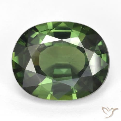 6.03ct Brownish Green Sapphire, Oval Cut, 12.4x10.1 mm