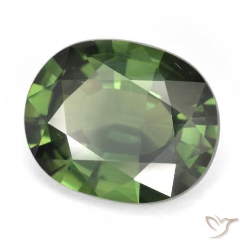 6.03ct Brownish Green Sapphire, Oval Cut, 12.4x10.1 mm