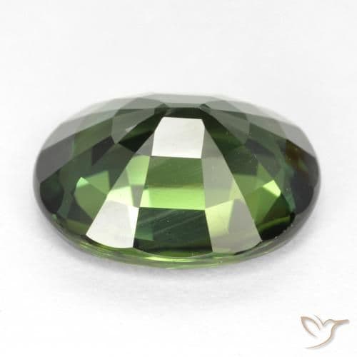6.03ct Brownish Green Sapphire, Oval Cut, 12.4x10.1 mm