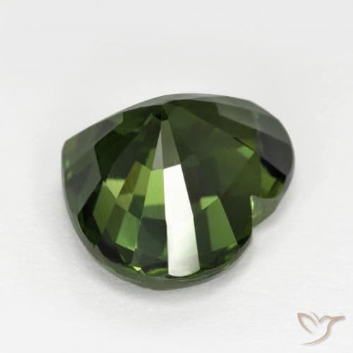 5.30ct Natural Deep Green Sapphire, Heart Shape, 11.7x9.7 mm